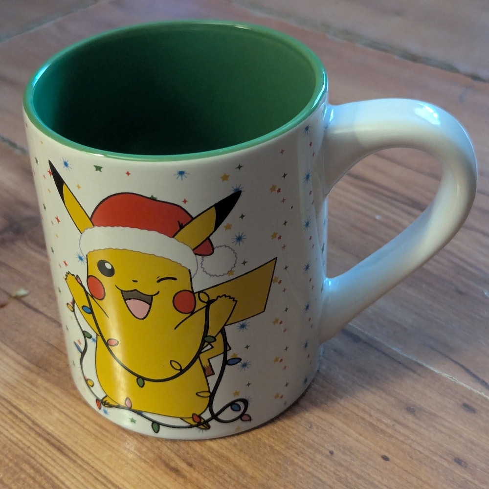 Pokemon Pikachu Holiday Christmas Lights Santa Coffee Mug Tea Cup Gamestop Gift